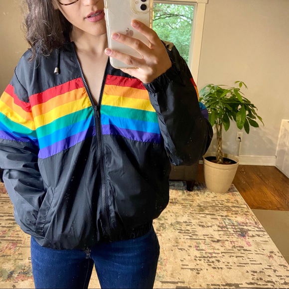 Rainbow Windbreaker Rain Jacket 